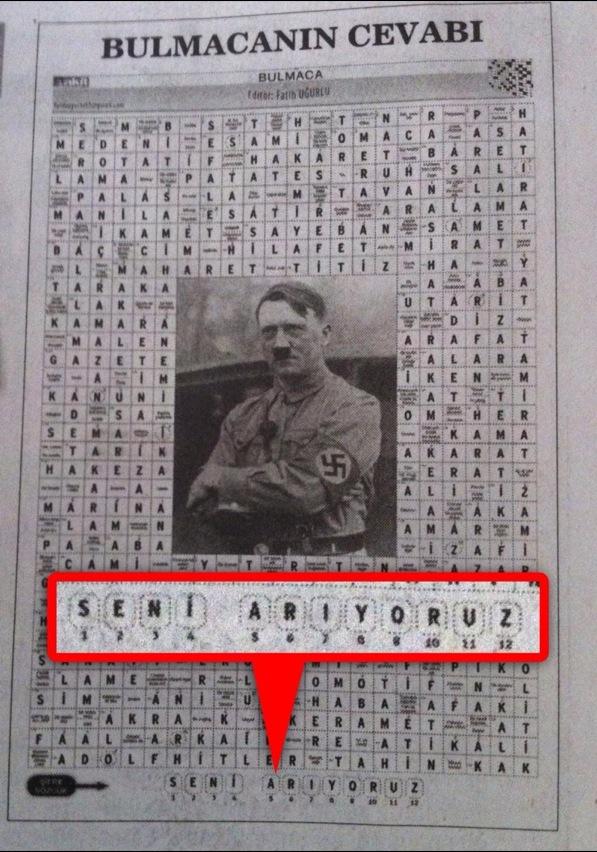 Akit Gazetesi'nden Hitler göndermeli bulmaca