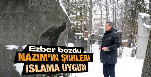 Kadir İnanır Rusya'da Nazım'ın mezarını ziyaret etti