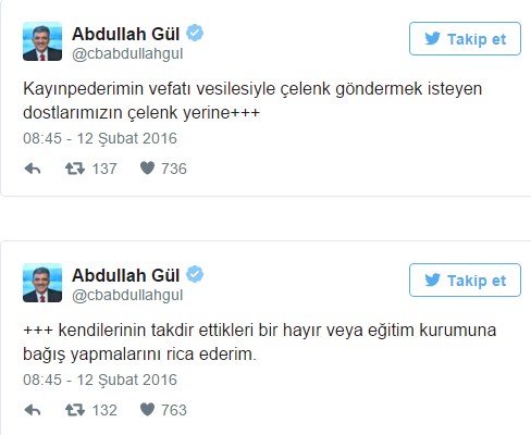 Abdullah Gül kayınpederini son yolculuğuna uğurluyor