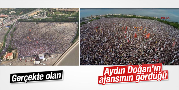 Aydın Doğan'ın ajansı HDP mitingini milyonluk gösterdi