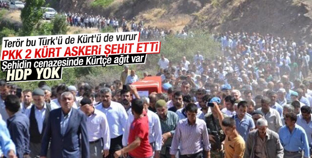 Şehit olan Kürt askerlerin cenazesinde HDP yok